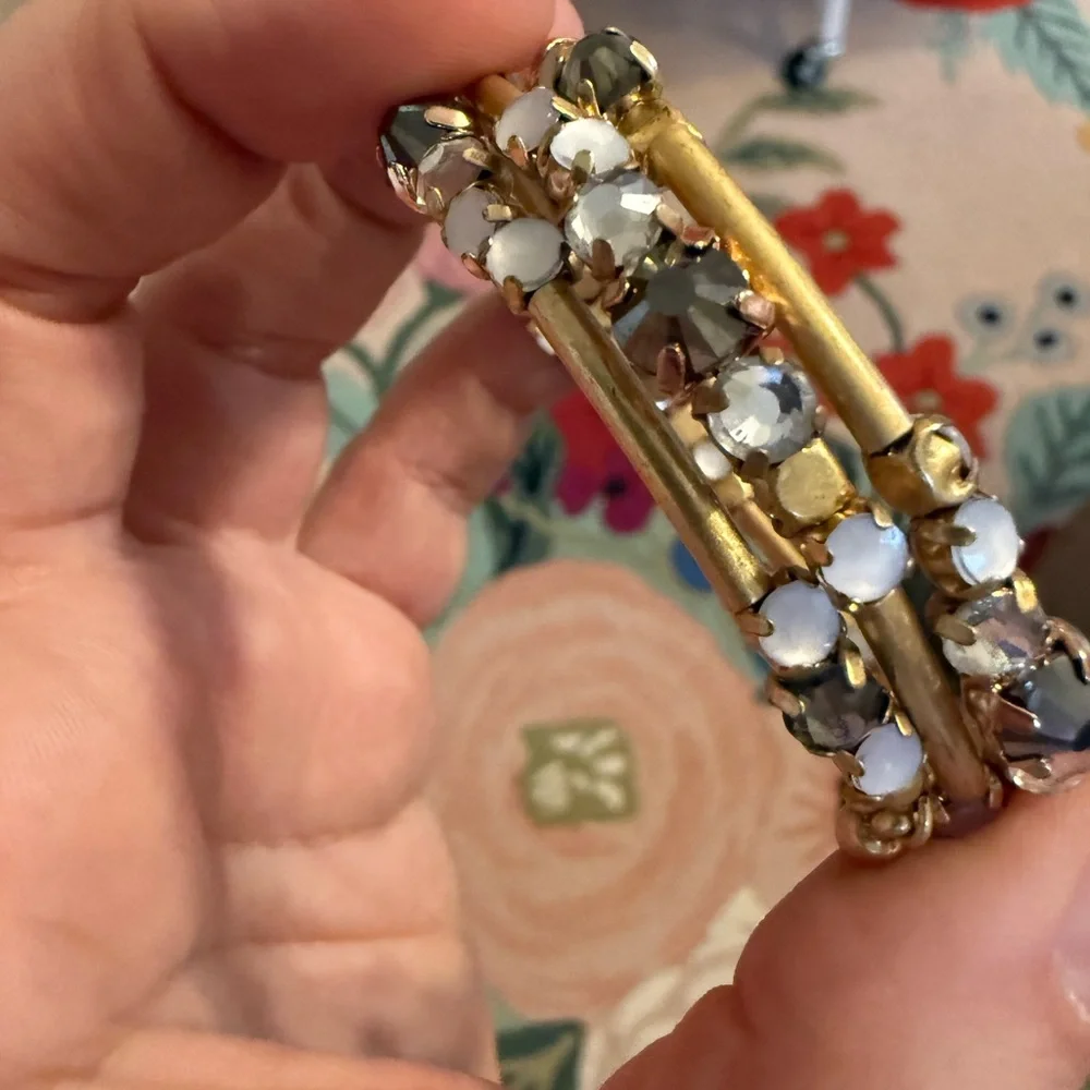 Stella & Dot Gold Bracelet with Black and White Beads - Picture 3 of 5